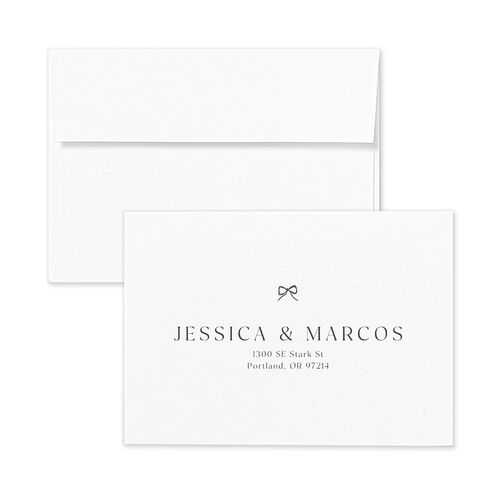 Simple Boho Flowers Response Card Envelopes Terracotta Hunter Green Return Address Signature Standard