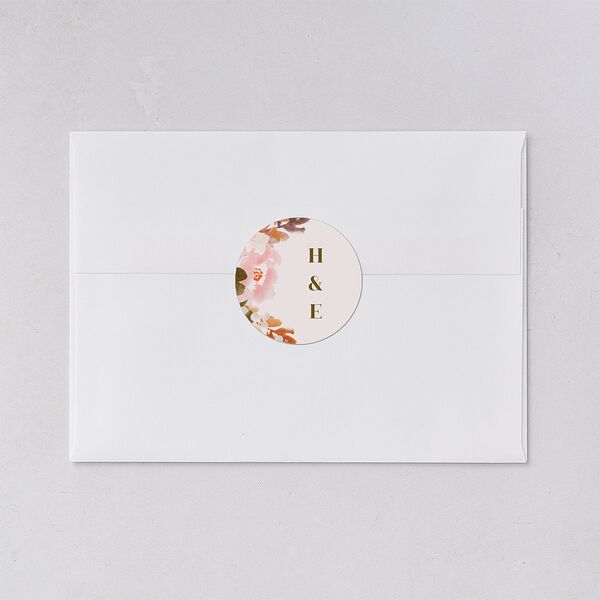 Fall Garland Wedding Stickers Peony Circle