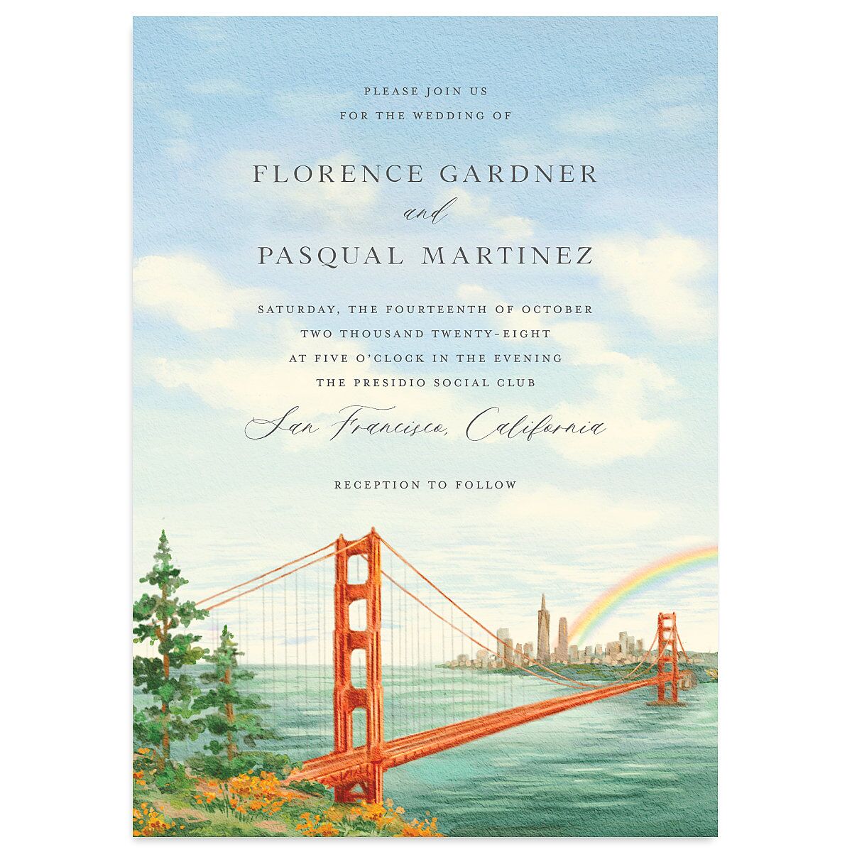 Scenic San Francisco Wedding Invitations