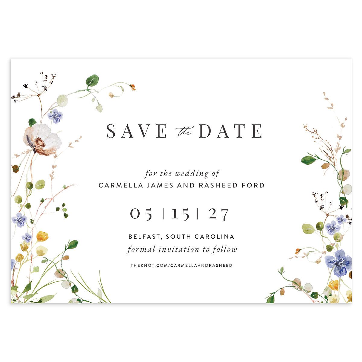 Delicate Wildflower Save The Date Cards
