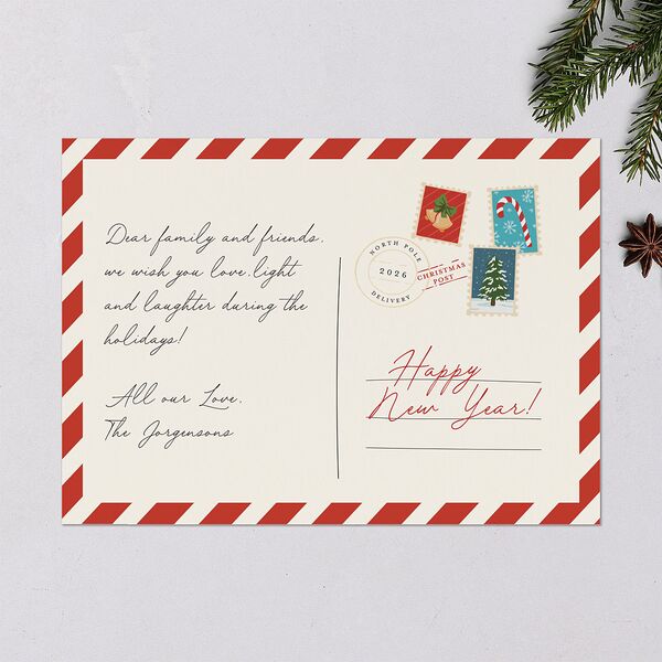 Christmas Post Holiday Cards True Red Signature Blank Landscape Standard