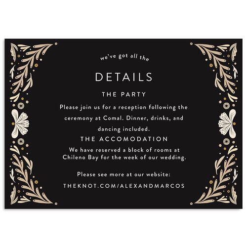 Folk Art Wedding Event Detail Cards Midnight Signature Standard