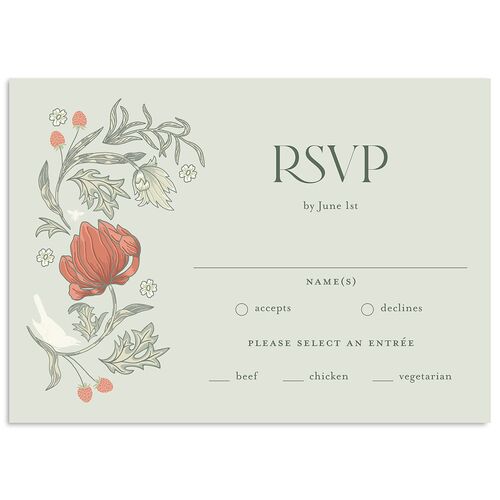 Crafted Garden Wedding Response Cards Deep Olive Signature Standard