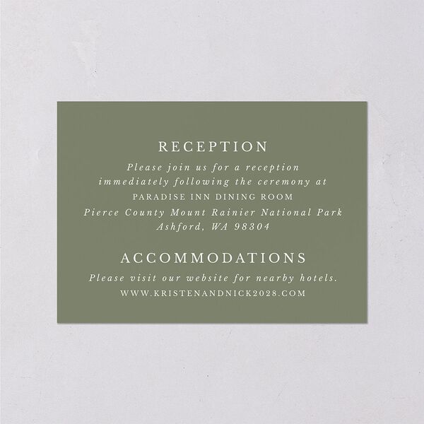 Eucalyptus Frame Wedding Enclosure Cards No Foil Pure White Signature Standard
