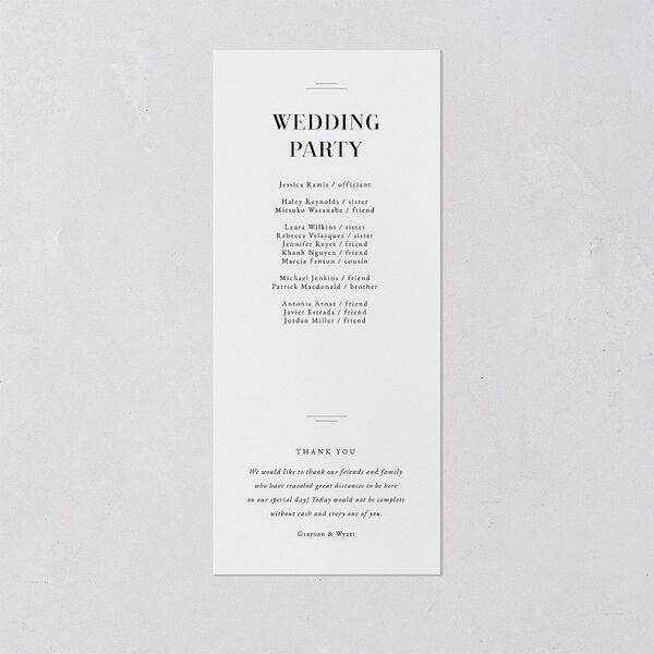 Country Club Wedding Programs Pure White Signature