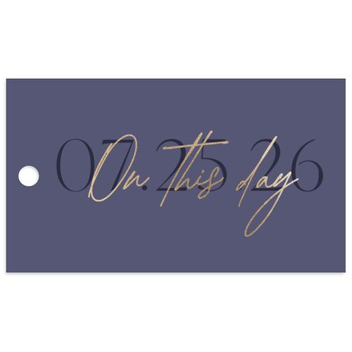 On This Day Favor Gift Tags Gold Midnight Navy Signature