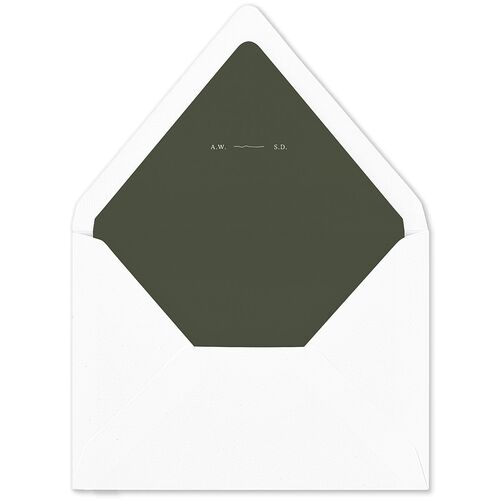Elegant Mountain Monogram Euro Envelope Liners Dark Green Luxe