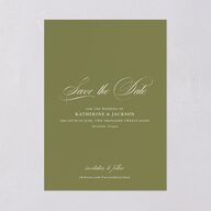 Monogram Branch Gallery Save the Date Cards Olive Signature smooth Blank No Standard