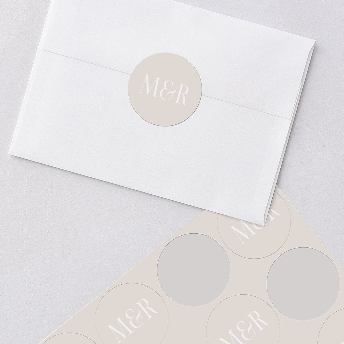 Polished Photo Foil Wedding Stickers Pure White Circle