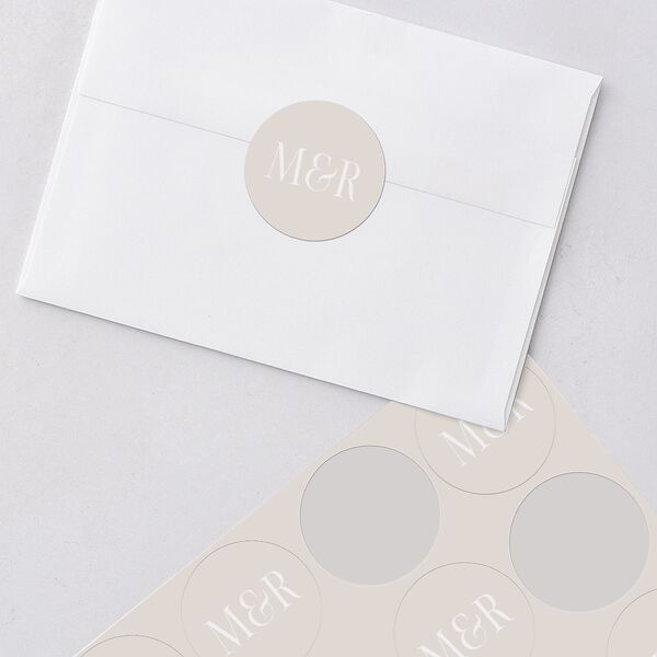 Polished Photo Foil Wedding Stickers Pure White Circle