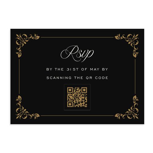 Old Money QR Code RSVP Cards Midnight Signature Standard