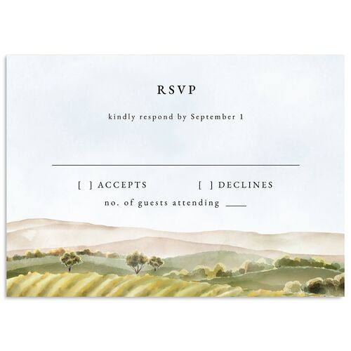 Romantic Vineyard Wedding Response Cards Hunter Green Signature Standard