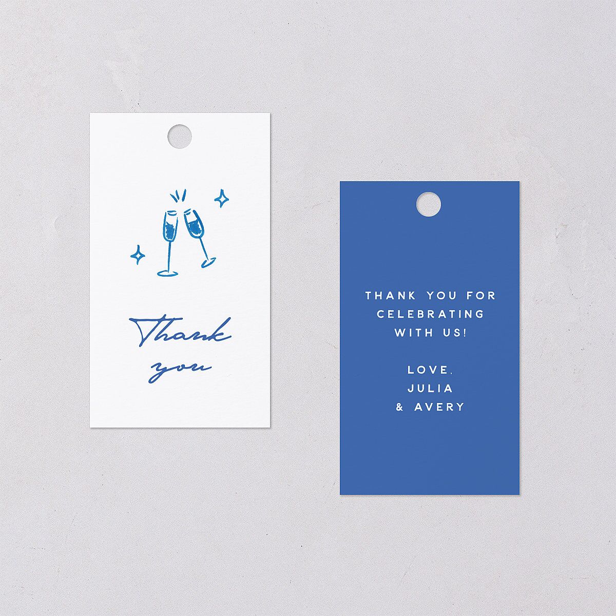 Hand Drawn Cake Favor Gift Tags French Blue Signature