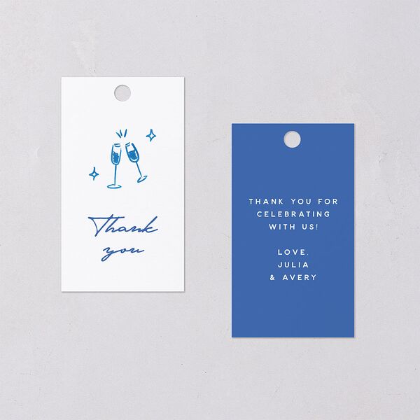 Hand Drawn Cake Favor Gift Tags French Blue Signature
