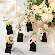 Old Hollywood Glam Favor Gift Tags Charcoal Signature