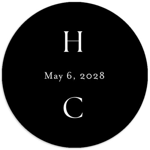 Simple Frame Wedding Stickers Pure White Circle