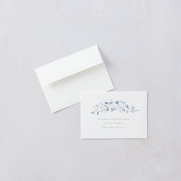 Timeless Floral Wedding Response Cards Dusty Blue Signature Standard