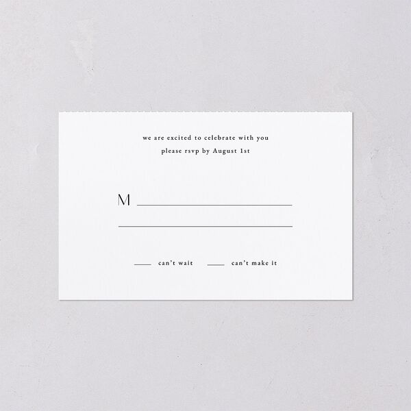 Simple Modern Monogram All-in-One Wedding Invitations Pure White Signature Light Both Recipient and Return Addresses No