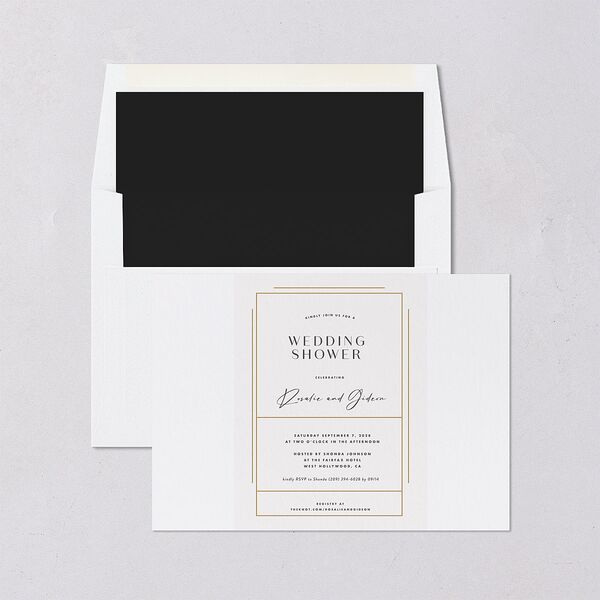 Refined Frame Bridal Shower Invitations Snow Signature Blank