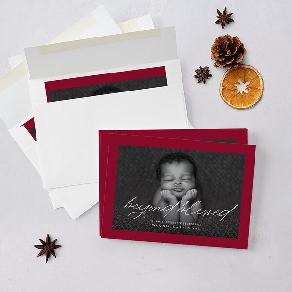 Beyond Blessed Holiday Cards Garnet Signature Blank Standard Landscape