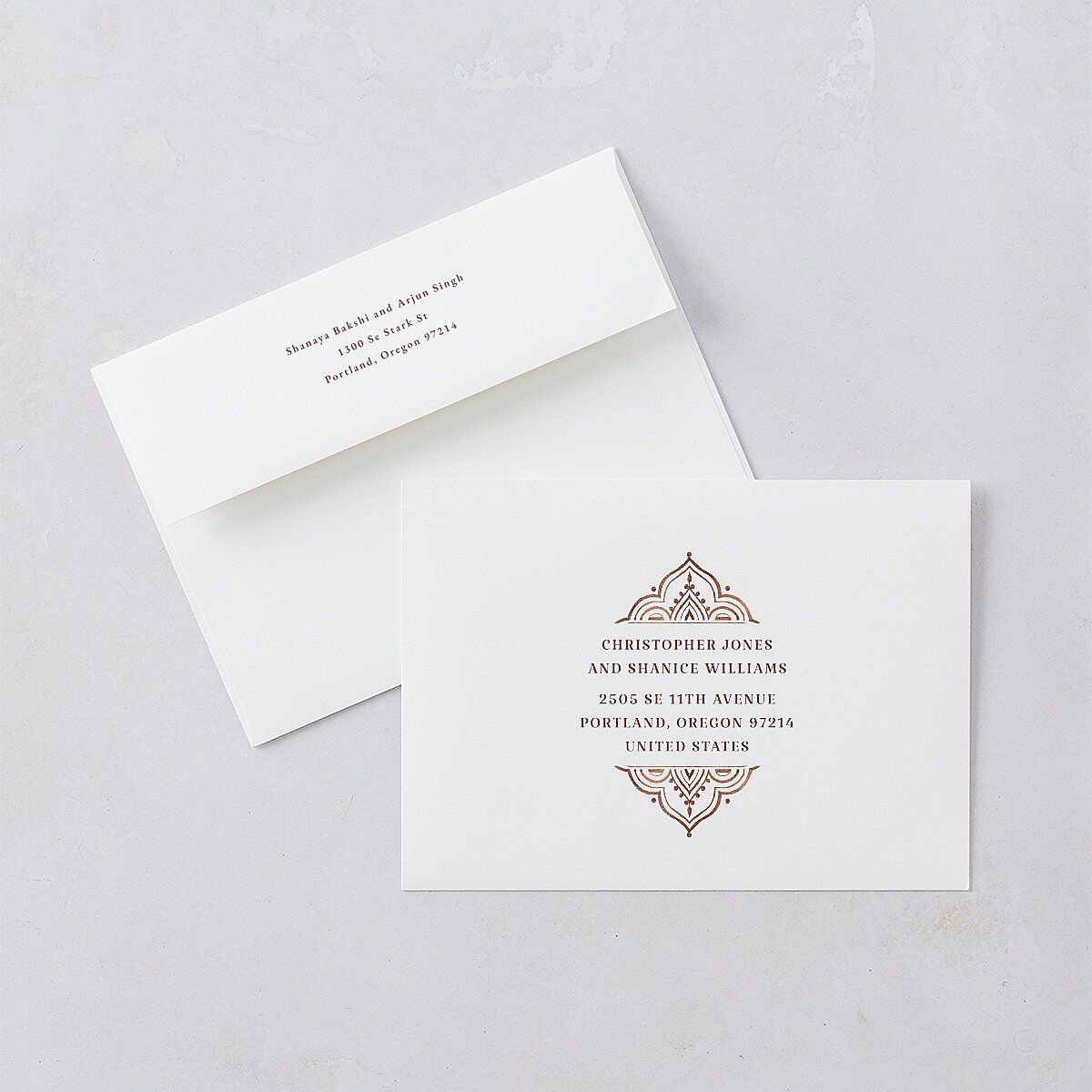 Indian Painted Henna Rehearsal Dinner Invitations Chestnut Signature Blank Standard