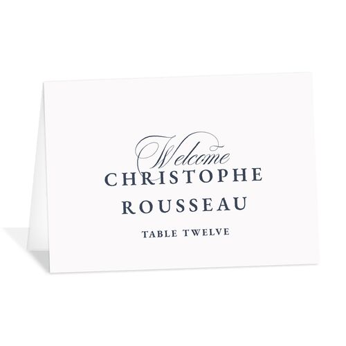 Elegant Photograph Place Cards Moody Blue Pearlescent
