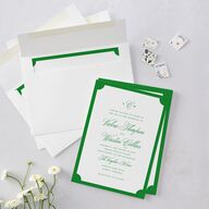 Elegant Eclectic Wedding Invitations Jewel Green Signature Blank No Standard