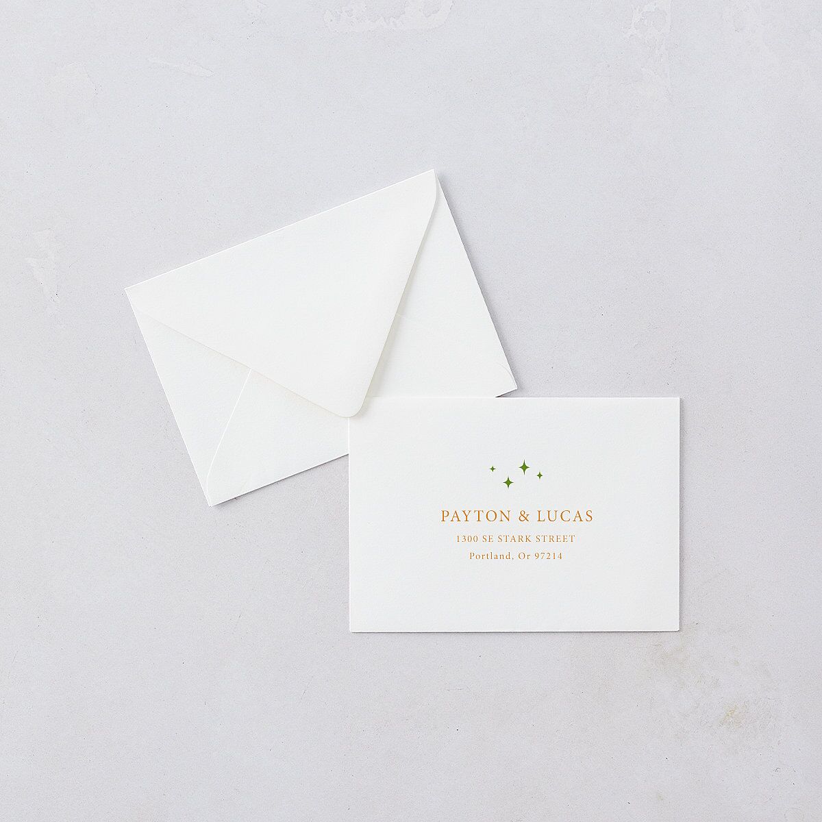Colorful Retro Stripes Response Card Euro Envelopes White Sea Foam Return Address Luxe