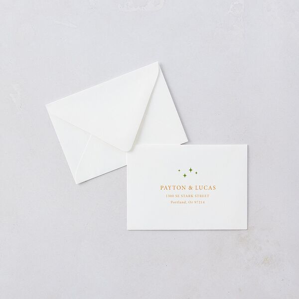 Colorful Retro Stripes Response Card Euro Envelopes White Sea Foam Return Address Luxe