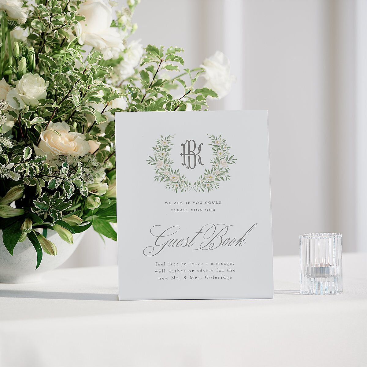 Luxury Floral Monogram Bar Bended Tabletop Sign X-small Cotton Standard Plastic XS Tabletop Bar