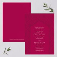 Gilded Lehenga Bridal Shower Invitations Raspberry Signature Blank