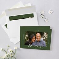 Border Date Save the Date Cards Scottish Green Signature smooth Blank No Standard
