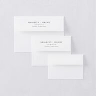 Shining Wreath Foil Save the Date Petite Card Envelopes Pure White White Both Recipient and Return Addresses Signature Standard