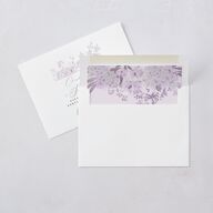 Monochrome Blooms Wedding Invitations Gold Sheer Lilac Signature Blank No Standard