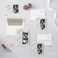 Signed Save The Date Cards Licorice Signature smooth Blank No Standard