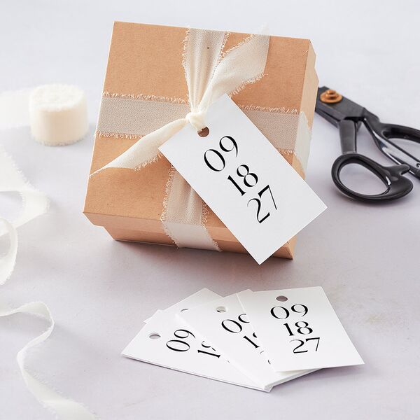 Simple Modern Monogram Favor Gift Tags Pure White Signature