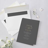 Romantic Calligraphy Foil Save The Date Cards Gold Silver Signature smooth Blank No Standard