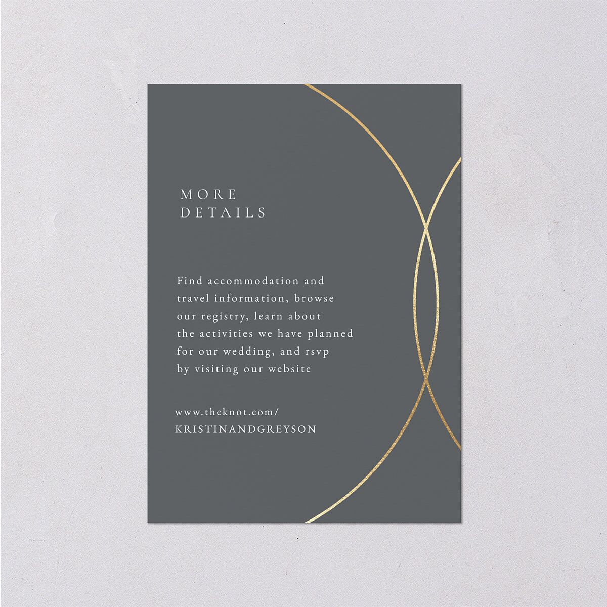 Minimal Rings Wedding Enclosure Cards Gold Slate Signature