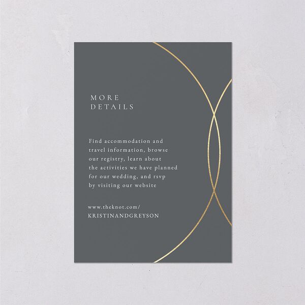 Minimal Rings Wedding Enclosure Cards Gold Slate Signature