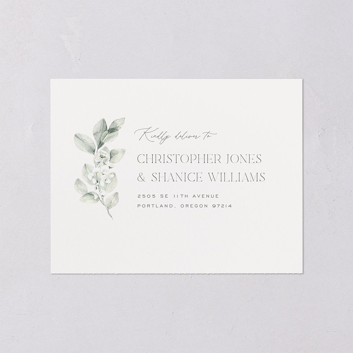 Elegant Pastel Floral All-in-One Wedding Invitations Pure White Signature Light Both Recipient and Return Addresses No