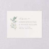 Elegant Pastel Floral All-in-One Wedding Invitations Pure White Signature Light Both Recipient and Return Addresses No