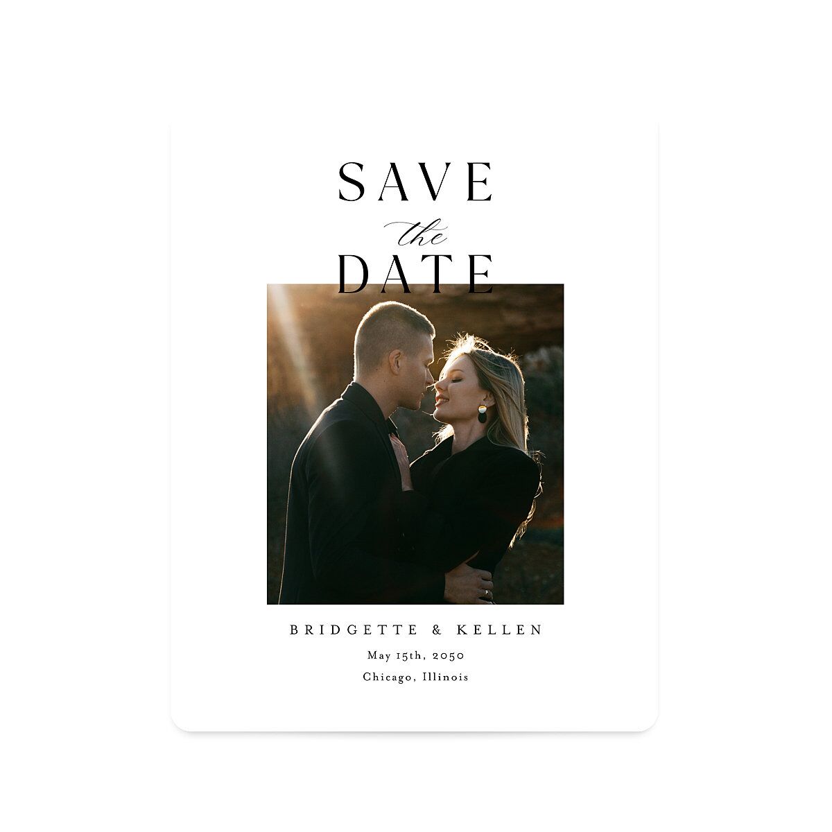 Timeless Typography Save The Date Magnets
