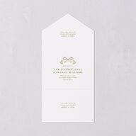Antique Botanical Garland All-in-One Wedding Invitations Champagne Signature Light Both Recipient and Return Addresses No