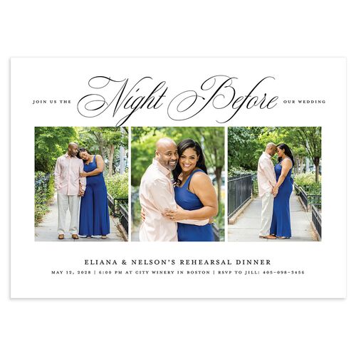 Classic Photo Rehearsal Dinner Invitations Pure White Signature Blank Standard