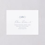 Antique Victorian Botanical All-in-One Wedding Invitations Dusty Blue Signature Light Both Recipient and Return Addresses No