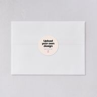 Upload Your Own Design Wedding Stickers Pure White Circle
