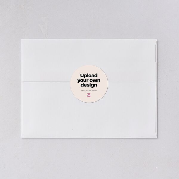 Upload Your Own Design Wedding Stickers Pure White Circle
