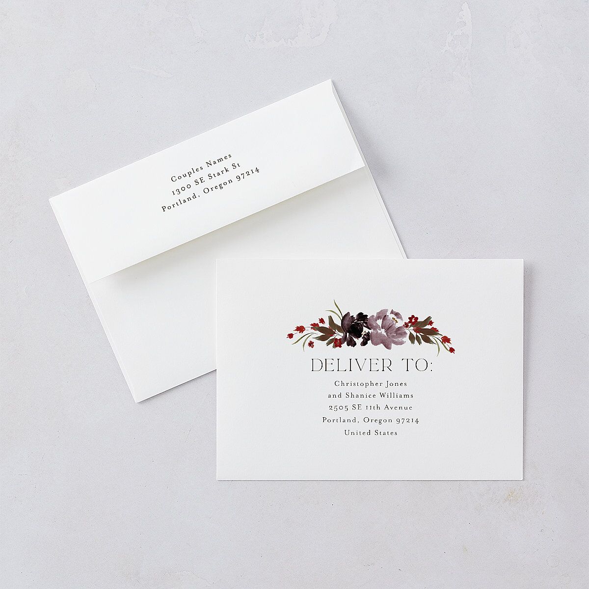Autumn Romance Wedding Invitations Chocolate Signature Blank No