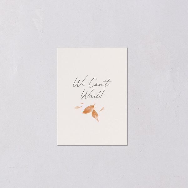 Leafy Garland Foil QR Code RSVP Cards Champagne Signature Standard
