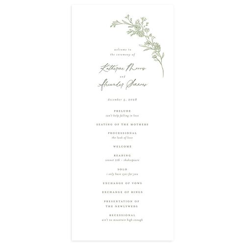 Romantic Branches Wedding Programs Eucalyptus Signature